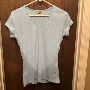 Women’s Large Juniors Blue Short Sleeve Blouse